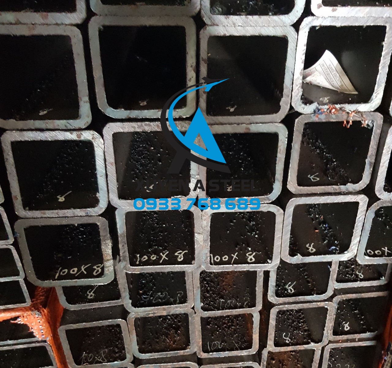 THÉP HỘP VUÔNG 100X100X8LY/8MM/8LI